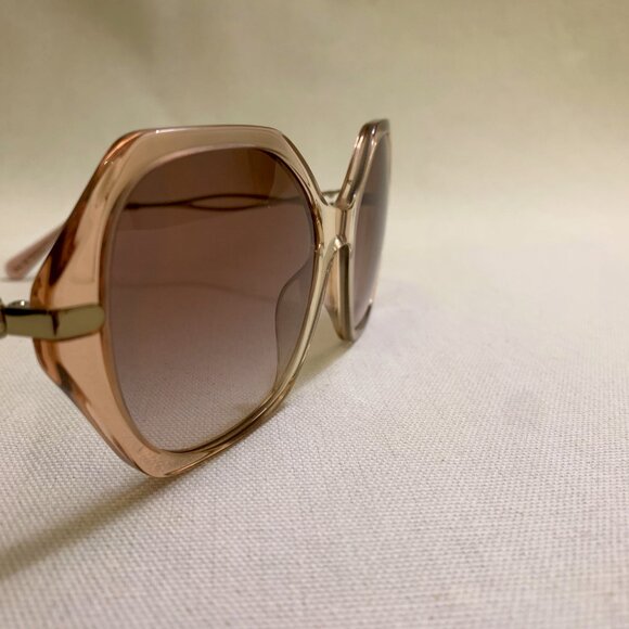 COACH C Hardware Peach Crystal & Gold Sunglasses—Brown Rose Gradient Lenses-NWT - Picture 8 of 10